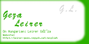 geza leirer business card